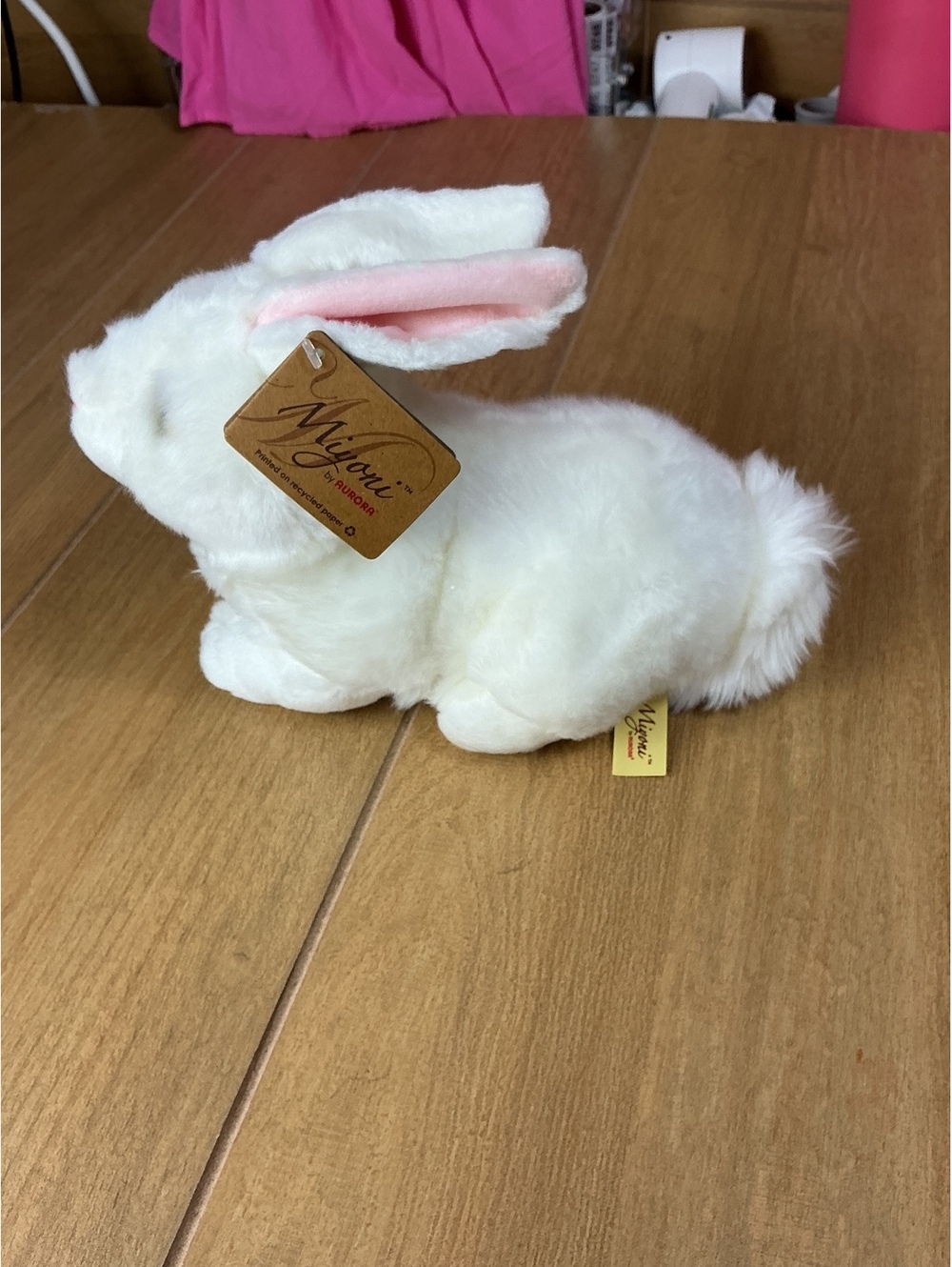 Aurora Miyoni American White Rabbit Plush Bunny NWT 2022 toy gift cottage shower
